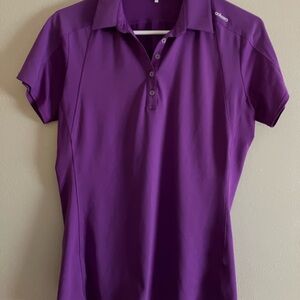 Golf/Tennis Adidas Purple Fitted Button Down Polo Shirt